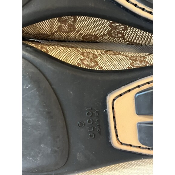 Gucci Signature GG Canvas Loafer With Bow, Rubber Driving  Sole Women Size 6 M - Picture 12 of 14